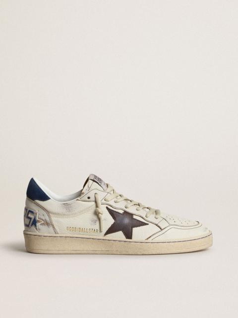 Golden Goose Ball Star with black star and blue suede heel tab