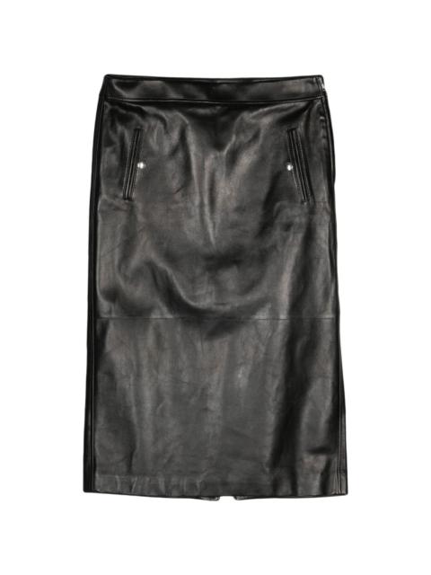 Alexander McQueen low-rise leather skirt