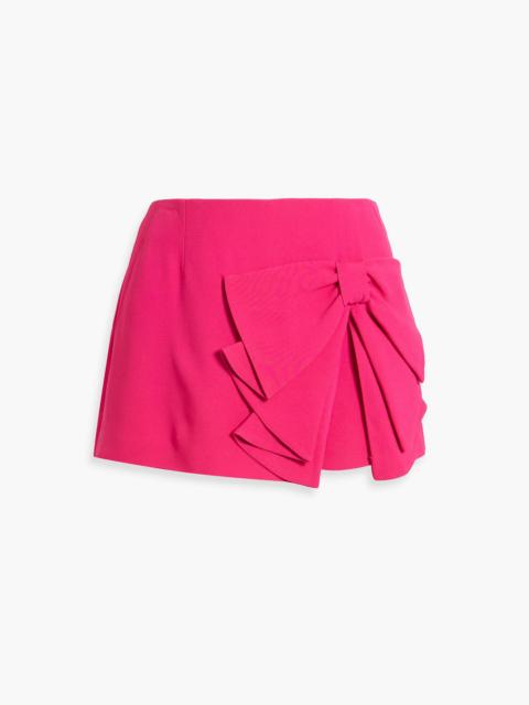 REDValentino Skirt-effect bow-detailed crepe shorts