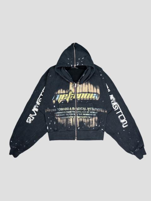 RRR123 RADICAL PAPER ROSE ZIP HOODIE