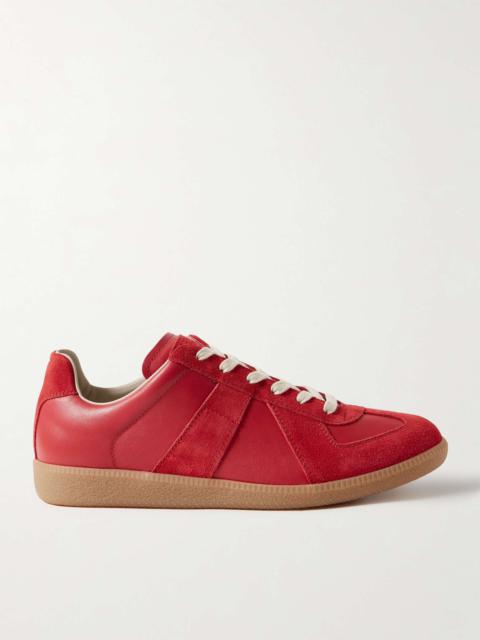 Replica Leather and Suede Sneakers