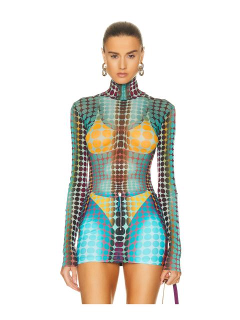 Jean Paul Gaultier High Neck Long Sleeve Top