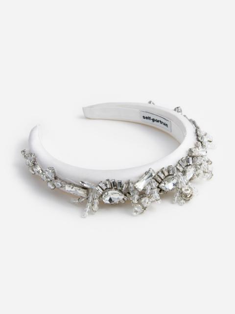 self-portrait Embellished Satin Headband