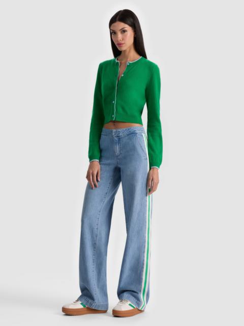 Alice + Olivia DOLLIE TWO TONE CASHMERE CARDIGAN