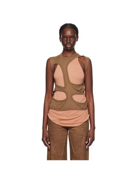 Rick Owens DRKSHDW Brown Membrane I Tank Top