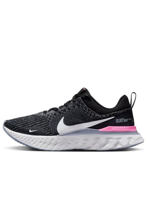Nike Nike React Infinity Run Flyknit 3 'Black Football Grey Pink' DZ3014-001