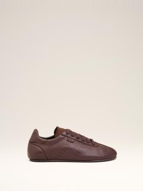 AMI Paris BURGUNDY SMOOTH LEATHER LOW TOP STEP SNEAKERS