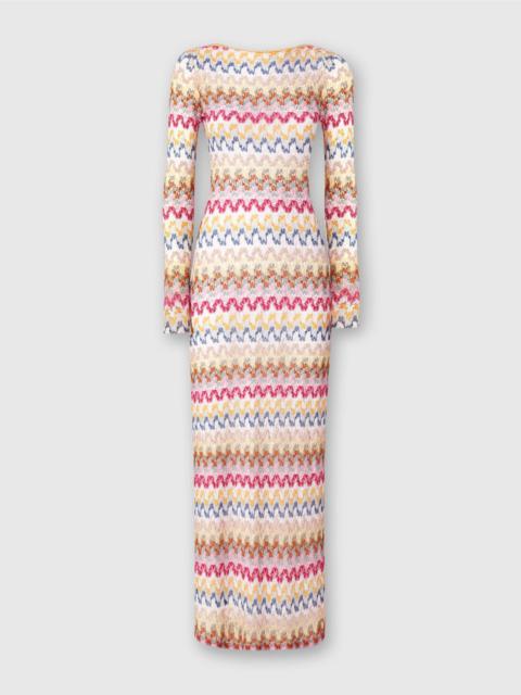 Missoni Long dress in lamé viscose lace with open back