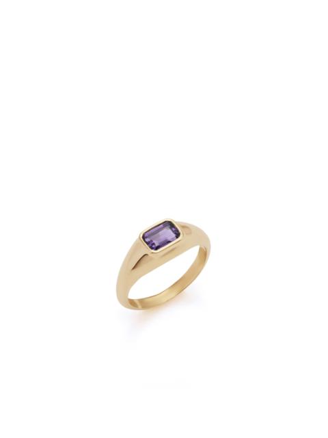 GABRIELA HEARST Small Ring in 18K Yellow Gold & Amethyst Stone