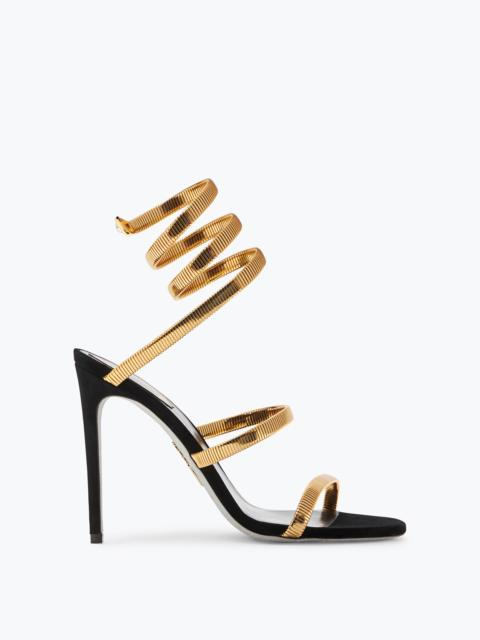 RENE CAOVILLA JUNIPER BLACK AND GOLD SANDAL 105