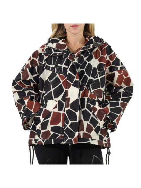 Moncler Ladies Nylon Allover Giraffe Print Freesia Jacket