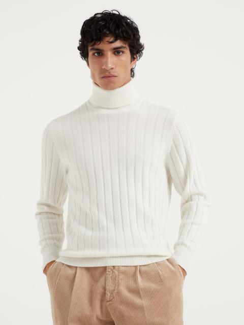 Brunello Cucinelli Cashmere flat rib turtleneck sweater