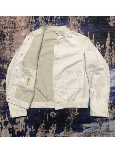 Other Designers Scye Masterpiece Cotton Linen Cropped Jacket In White