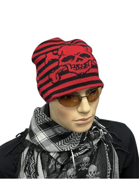 Other Designers ☠️ Vintage Skull Crossbones Punk Stripes Beanie
