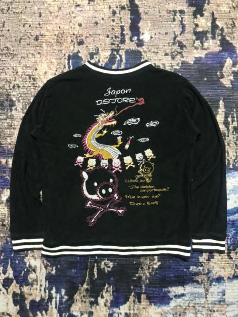 Other Designers Japanese Brand - Drug Store Sukajan Velvet Sweater Embroidered Print