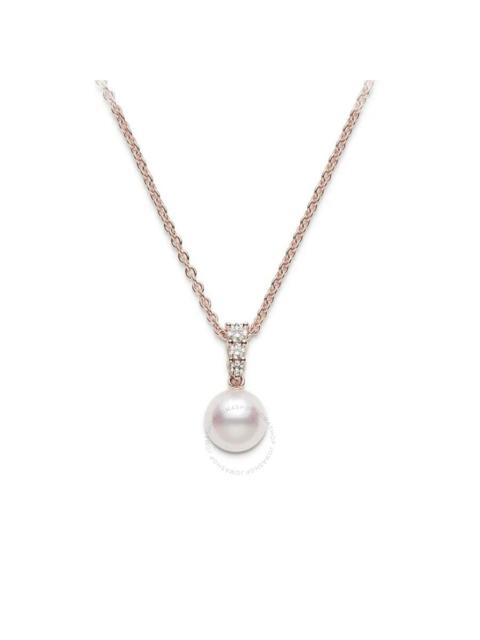 MIKIMOTO Mikimoto Morning Dew Akoya Cultured 8mm Pearl Pendant – 18K Pink Gold