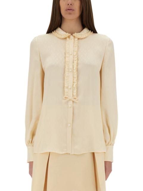 Valentino Women "Toute La V" Silk Jacquard Shirt