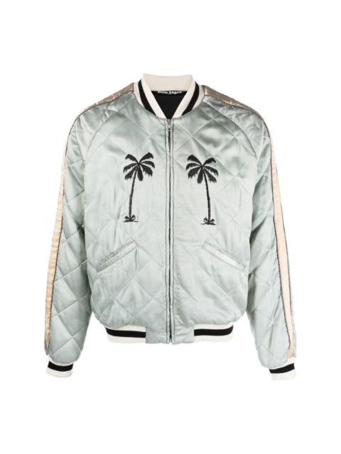 Palm Angels embroidered-motif quilted jacket