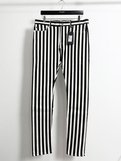 SAINT LAURENT Saint Laurent Slp14ssd02 Black White Striped Jeans
