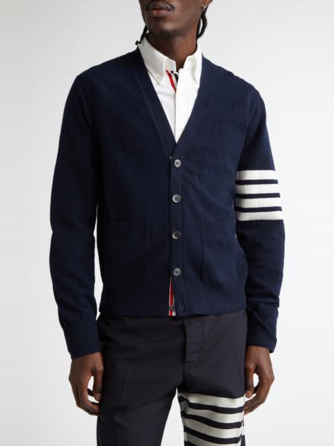 Thom Browne Thom Browne Holiday Hector Nutcracker 4-Bar Virgin Wool Cardigan in Navy at Nordstrom