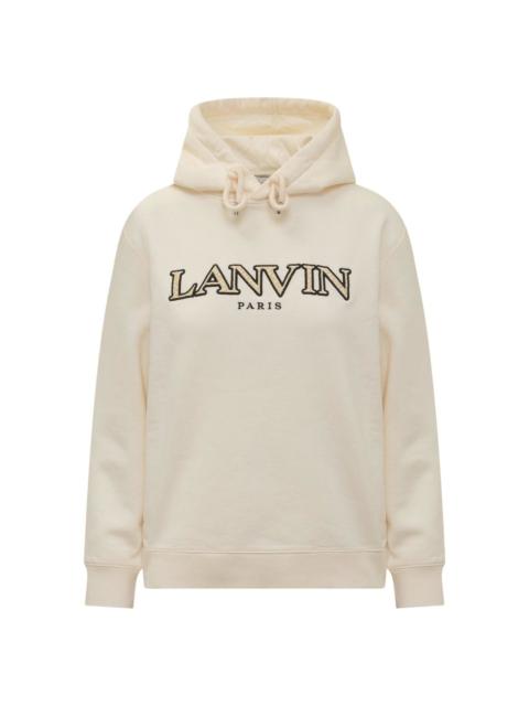 Lanvin Logo Embroidered Drawstring Hoodie