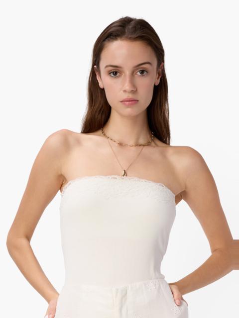CAMI NYC RAMA STRAPLESS RIB KNIT CAMISOLE WHITE