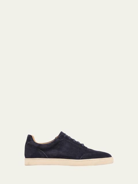 Brunello Cucinelli Men's Suede T-Toe Low-Top Sneakers