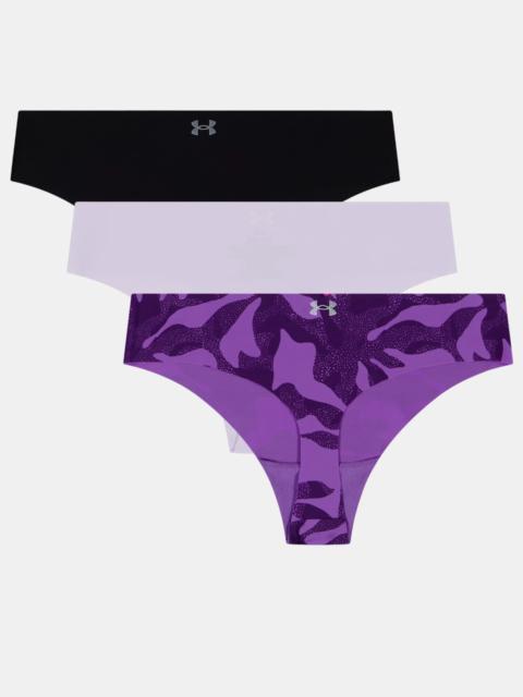 Under Armour Women's UA Essential Stretch 3-Pack Printed No Show Thong
