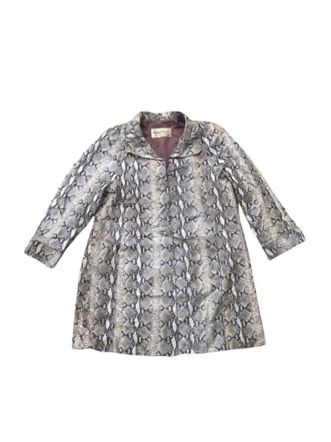 Other Designers Designer - Vintage Jane Fairy White Pyton Snakeskin Long Coat Jacket