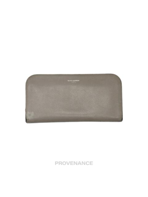 SAINT LAURENT Saint Laurent Paris SLP Zip Long Wallet - Grey Leather