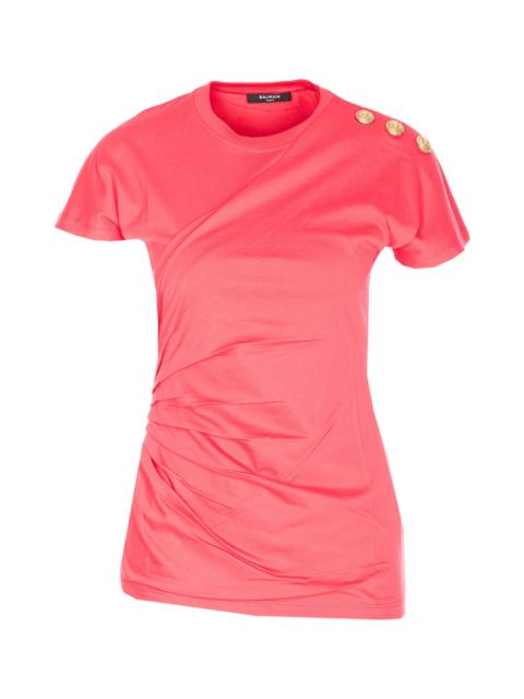 Balmain 3 Buttons Draped T-shirt