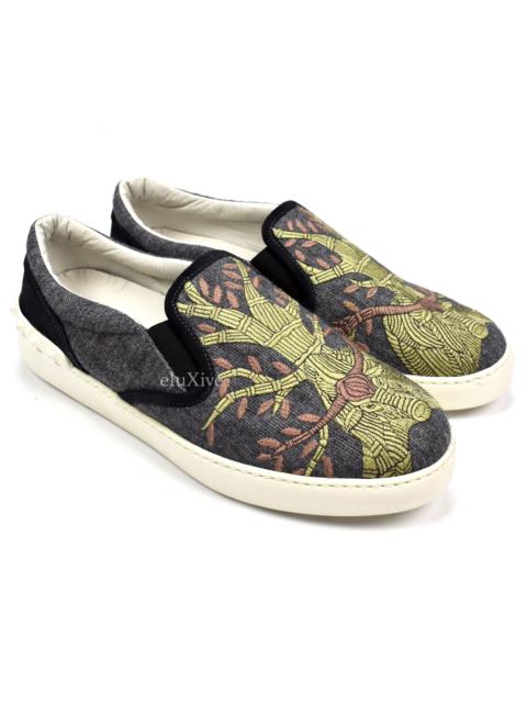 Valentino Valentino Embroidered Tapestry Skate Sneakers NWT