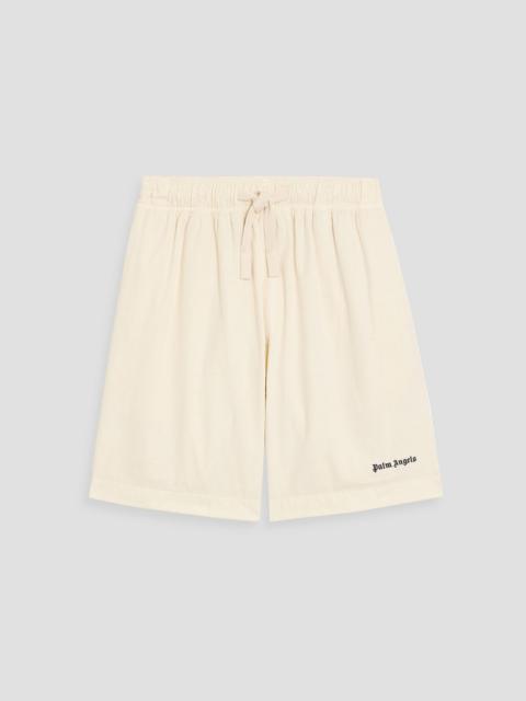 Palm Angels Embroidered cotton-twill drawstring shorts