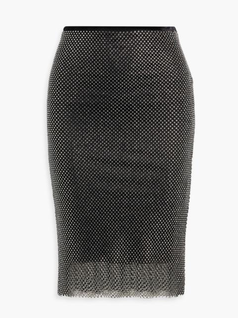 Sportmax Zinnia crystal-embellished mesh skirt