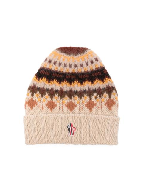 intarsia-knit beanie hat