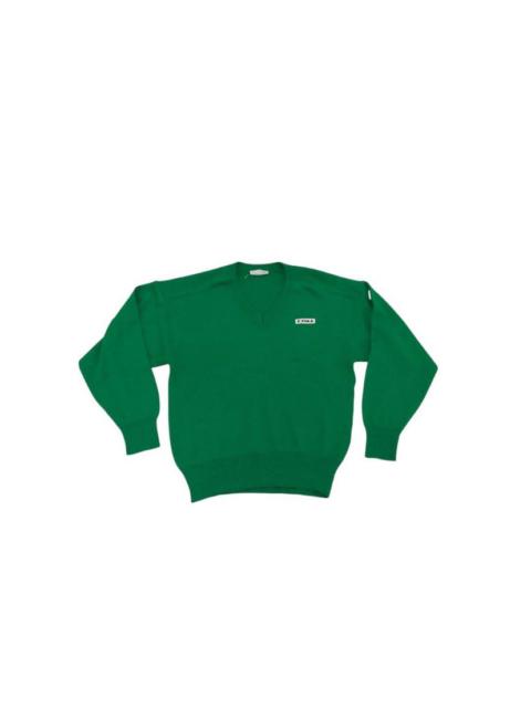 Other Designers Vintage PIAA Racing Italian Knit Sweater Green Wool Blend Made in Italy V-Neck L’Uomo Terzo