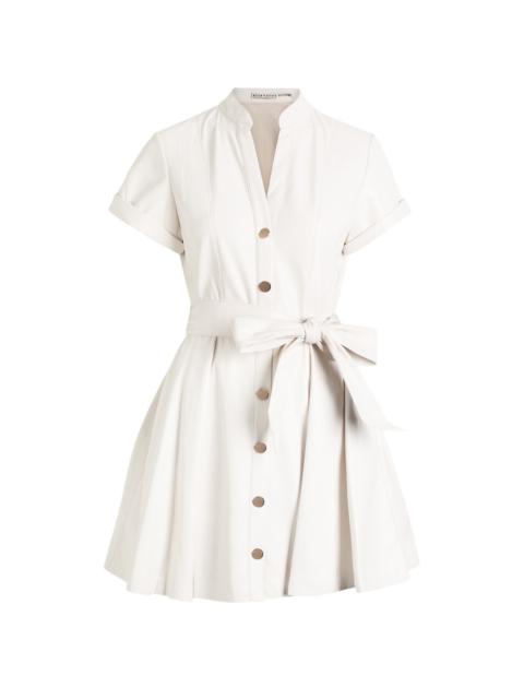Alice + Olivia Alice + Olivia Lucy Faux-leather Mini Shirt Dress