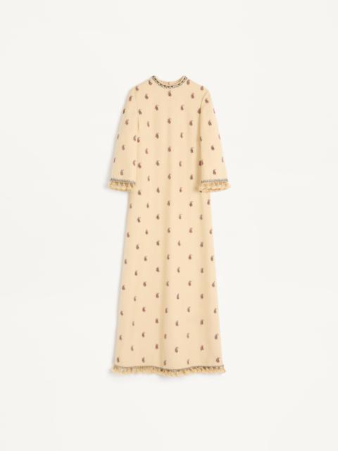 LONG DRESS IN EMBROIDERED RUSTIK SILK