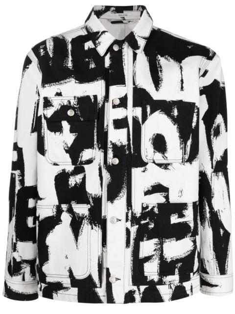 Alexander McQueen text print denim jacket