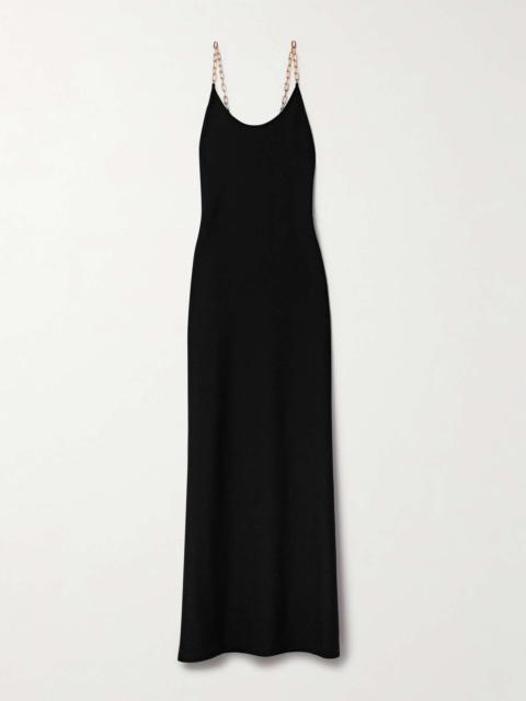 Adeona embellished silk maxi dress Black