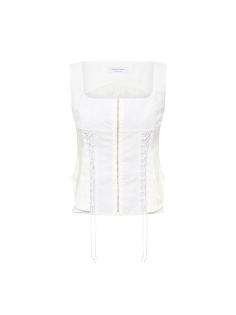 Marine Serre Upcycled Household Linen Corset Top