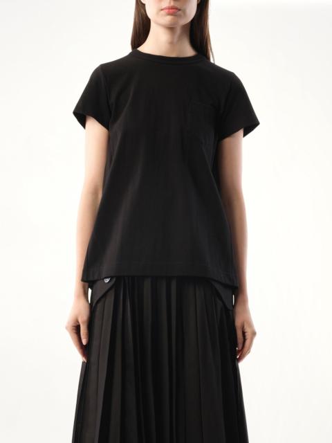 sacai Cotton Poplin x Jersey T-Shirt in Black