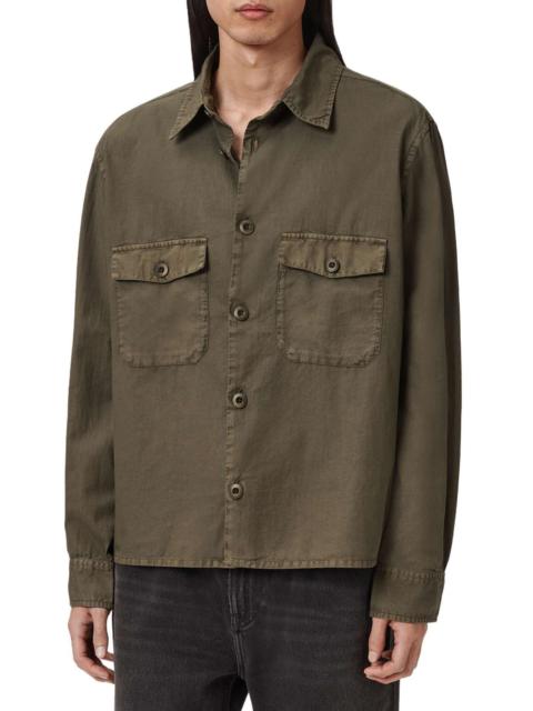 ALLSAINTS AllSaints Strand Button-Up Shirt in Mangrove Green at Nordstrom