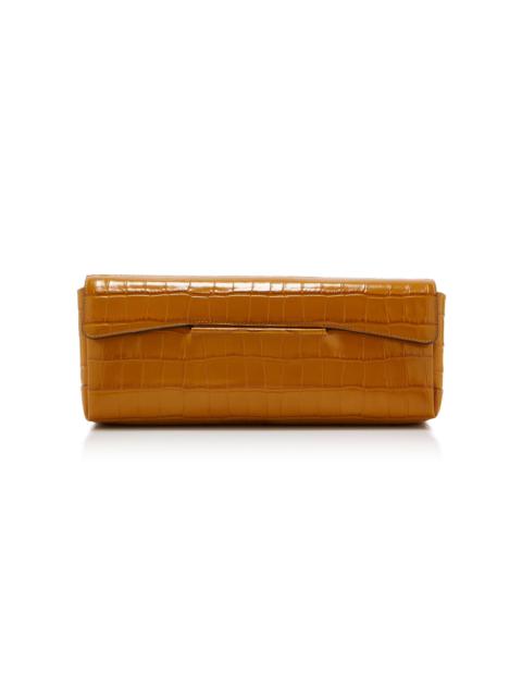 TOTEME The Soft Croc-Embossed Leather T-Clutch brown