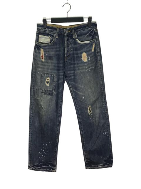 Other Designers Distressed Denim - Flash Report Distressed Rip Splattered Paint Jeans