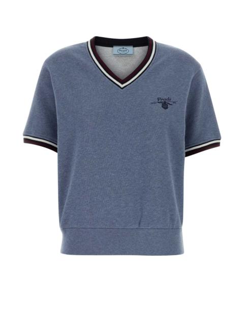 Prada Prada Women Cerulean Blue Cotton T-Shirt