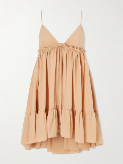 Chloé Tiered Silk-crepe Mini Dress