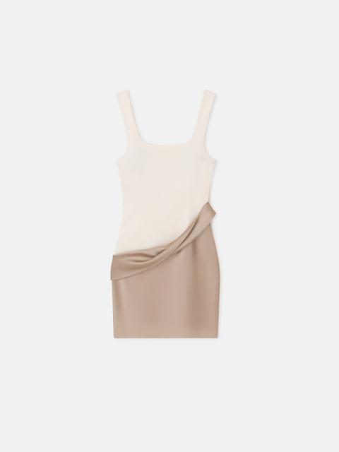 Nanushka Ribbed Jersey and Slip Satin Dress