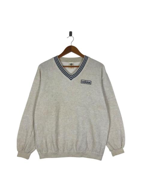 ADIDAS 90s Adidas Trefoil V-Neck Knit Sweatshirt