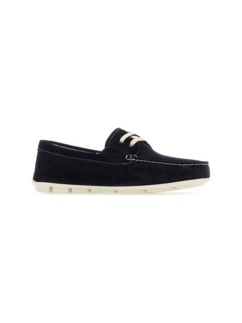 Midnight Blue Suede Driver Loafers